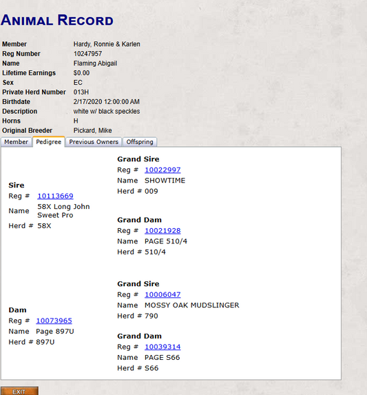 3 Embryos — Mud Train X Hardy 202 Flaming Abigail  (Long John Daughter)